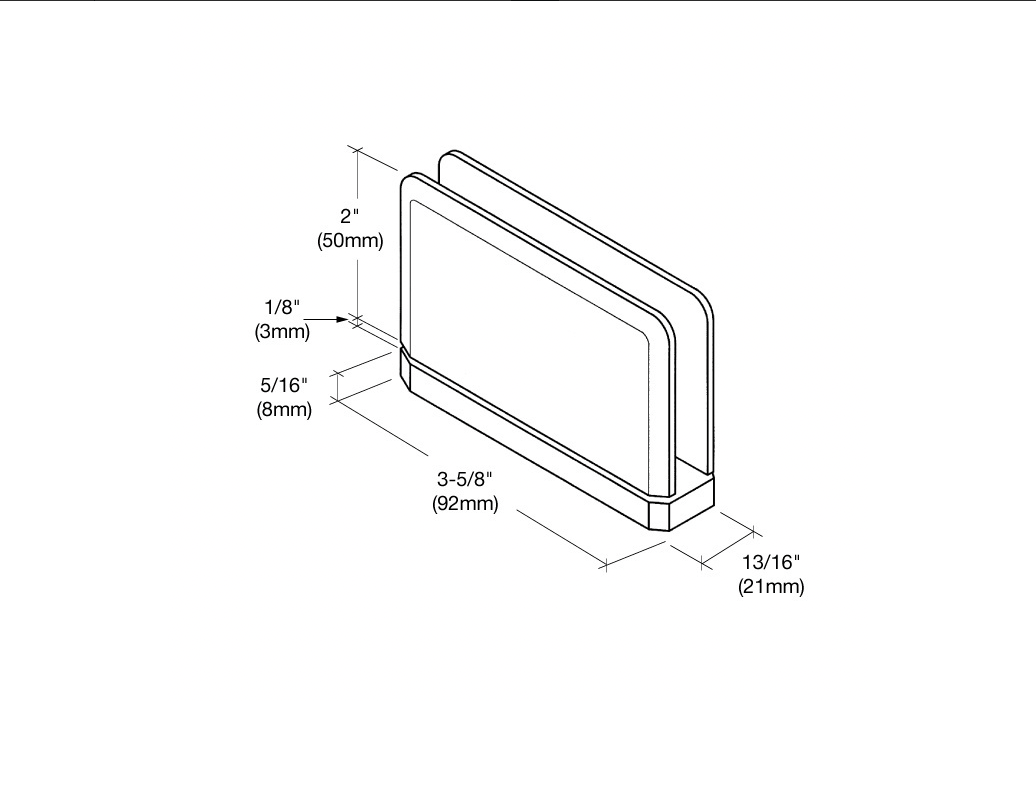 CRL Polished Chrome Prima 01 Series Top or Bottom Mount Hinge