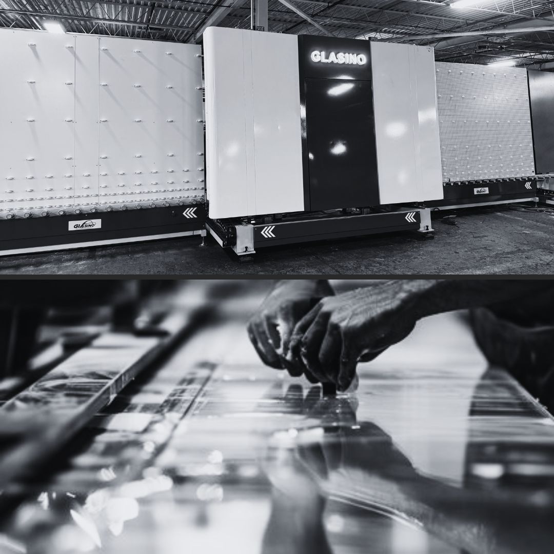 Precision-cutting table in glass fabrication facility